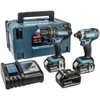 Makita DLX2131JX1 Accu Combiset 2-delig (DHP482 + DTD152) 18V 3.0Ah in Mbox