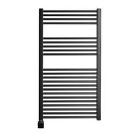 Sanicare elektrische design radiator 60x112cm zwart met Bluetooth en thermostaat links chroom