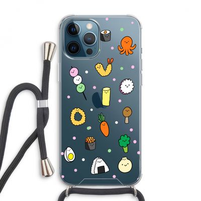Happy bento friends: iPhone 12 Pro Max Transparant Hoesje met koord