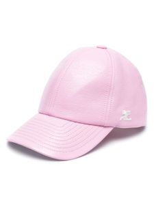 Courrèges casquette grainée à logo brodé - Rose