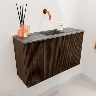 Toiletmeubel Mondiaz Joya Dlux | 70 cm | Meubelkleur Walnut | Faye wastafel Sombra Wasbak Midden | Zonder kraangat(en)