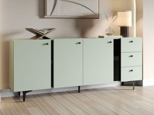 Dressoir COLORUS 3 deuren 3 lades salie groen