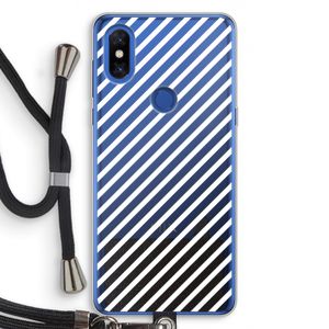 Strepen zwart-wit: Xiaomi Mi Mix 3 Transparant Hoesje met koord