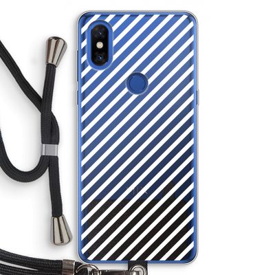 Strepen zwart-wit: Xiaomi Mi Mix 3 Transparant Hoesje met koord