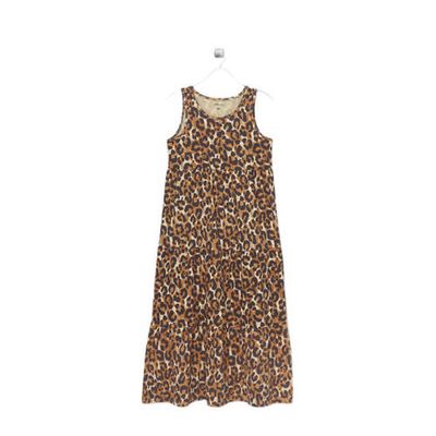 Ellos jurk Aspen met panterprint camel/zwart Ellos jurk Aspen met panterprint camel/zwart