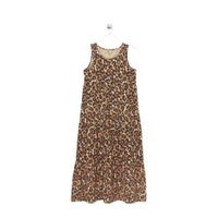 Ellos jurk Aspen met panterprint camel/zwart - thumbnail