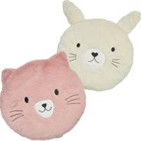 Dieren sierkussens kinderkamer - konijn en kat/poes - 30 cm - polyester