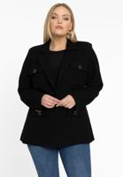 Yoek Blazer met zakken BOUCLE | Zwart | Maat 38/40