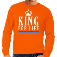 Oranje King for life sweater voor heren