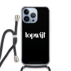 Topwijf Zwart: iPhone 13 Pro Transparant Hoesje met koord