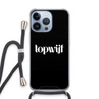 Topwijf Zwart: iPhone 13 Pro Transparant Hoesje met koord