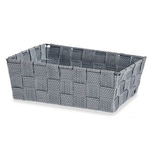 Kast/badkamer opbergmandjes zilvergrijs 24 x 20 x 8 cm   -