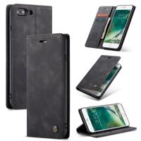 CaseMe-013 multifunctionele Retro Frosted horizontale Flip lederen hoes for iPhone 7 Plus / 8 Plus, met kaartsleuf & houder & Wallet(Black)