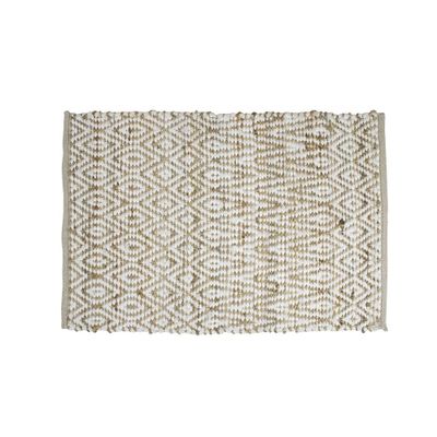 Jute-Viscose Vloerkleed Wit (90 x 60 cm)