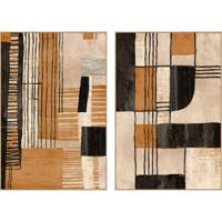 Schilderij Home ESPRIT Beige Oranje Stads 82,5 x 4,5 x 122,5 cm (2 Stuks)