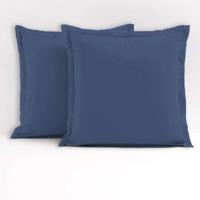 LOVELY HOME Set van 2 vierkante kussenslopen - 63 x 63 cm - 100% katoen - Blauw