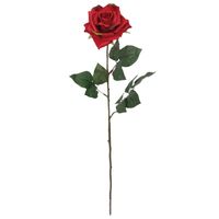 Kunstbloem roos Emily - rood - 66 cm - kunststof steel - decoratie bloemen   -