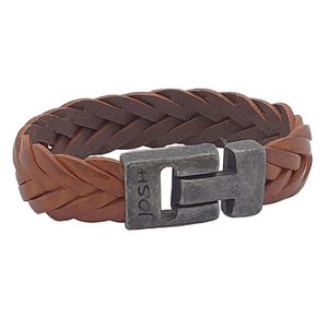 JOSH Heren Leren Armband Cognac | 24001-bra