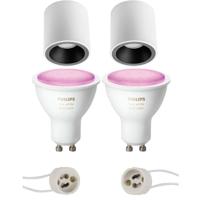 Philips Hue Opbouwspot Set GU10 Mat Wit/Zwart Ø90mm - White and Color Ambiance Bluetooth