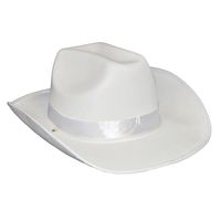 Funny Fashion Carnaval verkleed cowboy hoed Toppers - wit - volwassenen - polyester   - - thumbnail