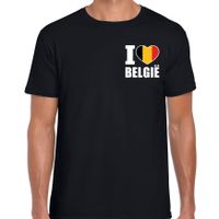 I love Belgie t-shirt zwart op borst voor heren