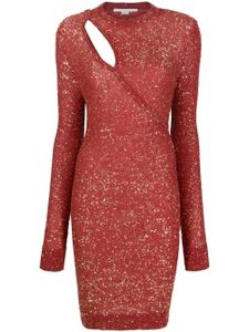 Stella McCartney robe brodée de sequins à découpes - Rouge