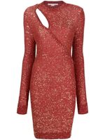 Stella McCartney robe brodée de sequins à découpes - Rouge