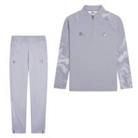 Cruyff Defense Trainingspak 1/4-Zip Kids Lichtgrijs Zwart Lichtblauw