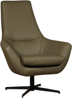 Olijfgroene leren moderne draaifauteuil Treat - Toledo Leer Olive (olijfgroen leer)