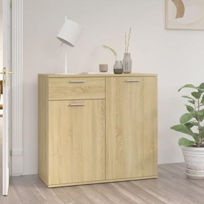 Dressoir 80x36x75 cm bewerkt hout sonoma eikenkleurig