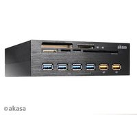 Akasa AK-HC-07BK Inbouw-geheugenkaartlezer 13.34 cm (5.25) USB 2.0 (moederbord), USB 3.2 Gen 1 (moederbord), Molex, SATA Zwart - thumbnail