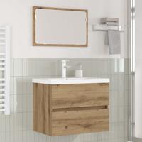 Badkamermeubelset Wandgemonteerd 3 pcs artisanaal eikenkleurig