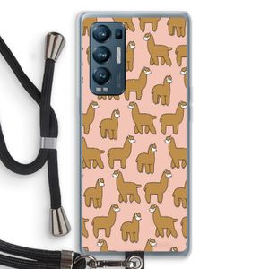 Alpacas: Oppo Find X3 Neo Transparant Hoesje met koord