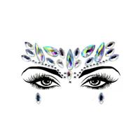 3 PC'S voorhoofd groene Masquerade make-up acryl gezicht sticker stijl: YT-25