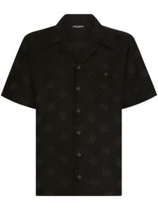 Dolce & Gabbana chemise en soie à logo jacquard - Noir