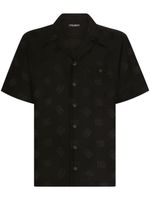 Dolce & Gabbana chemise en soie à logo jacquard - Noir - thumbnail