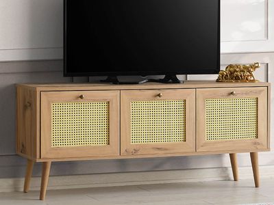 Tv-meubel LYCRA 3 deuren 140 cm eik