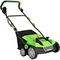 2 in 1 Gras Verticuteermachine Elektrische Verticuteermachine met Kabel en Dubbele Veiligheidsschakelaar 2 Afneembare Messen Groen