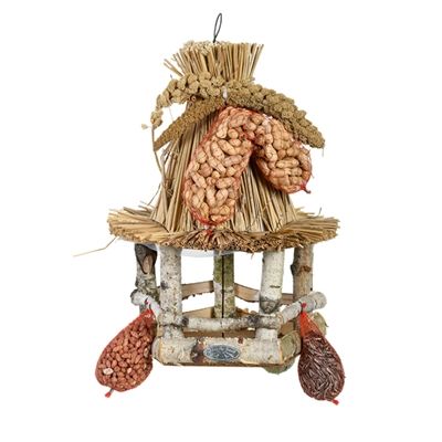 Best For Birds voedertafel hangend rieten dak inclusief voer