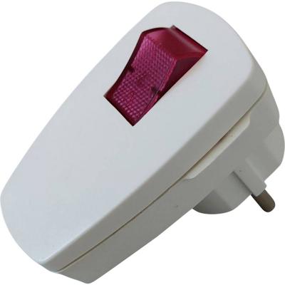 N & L 10236 Haakse stekker met randaarde Kunststof Met schakelaar 230 V Wit