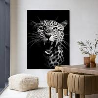 Urban Cotton Wandkleed 'Rawr Cheetah' 80 x 110cm in Frame - black