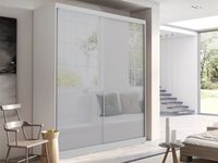 Kast WILLIAM 2 schuifdeuren 180 cm wit - thumbnail