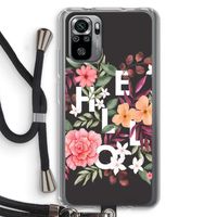 Hello in flowers: Xiaomi Redmi Note 10S Transparant Hoesje met koord