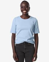 HEMA Dames T-shirt Clara rib blauw (blauw)