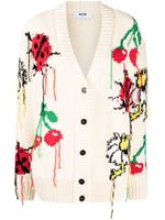 MSGM cardigan en intarsia à franges - Tons neutres