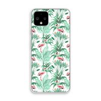 Flamingo bladeren: Pixel 4 Transparant Hoesje