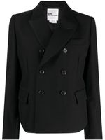Noir Kei Ninomiya blazer lacé à boutonnière croisée