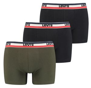 Levi's boxershorts 3-pack khaki-zwart