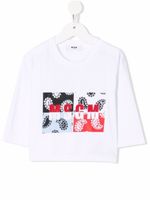 MSGM Kids t-shirt à logo imprimé - Blanc