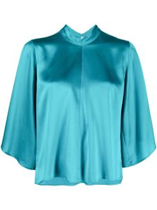 Forte Forte blouse satinée à manches trois-quarts - Bleu